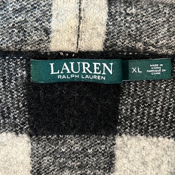 100% wool | Ralph Lauren | Black/Grey Checkered Shackett | Size XL - Picture 5 of 6